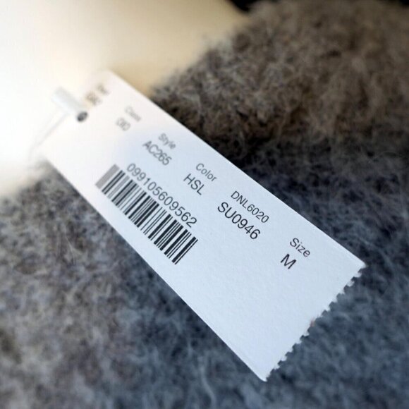 J Crew Puff-sleeve Fuzzy Crewneck Sweater AC265 Gray Alpaca Merino Womens Medium - Picture 3 of 6